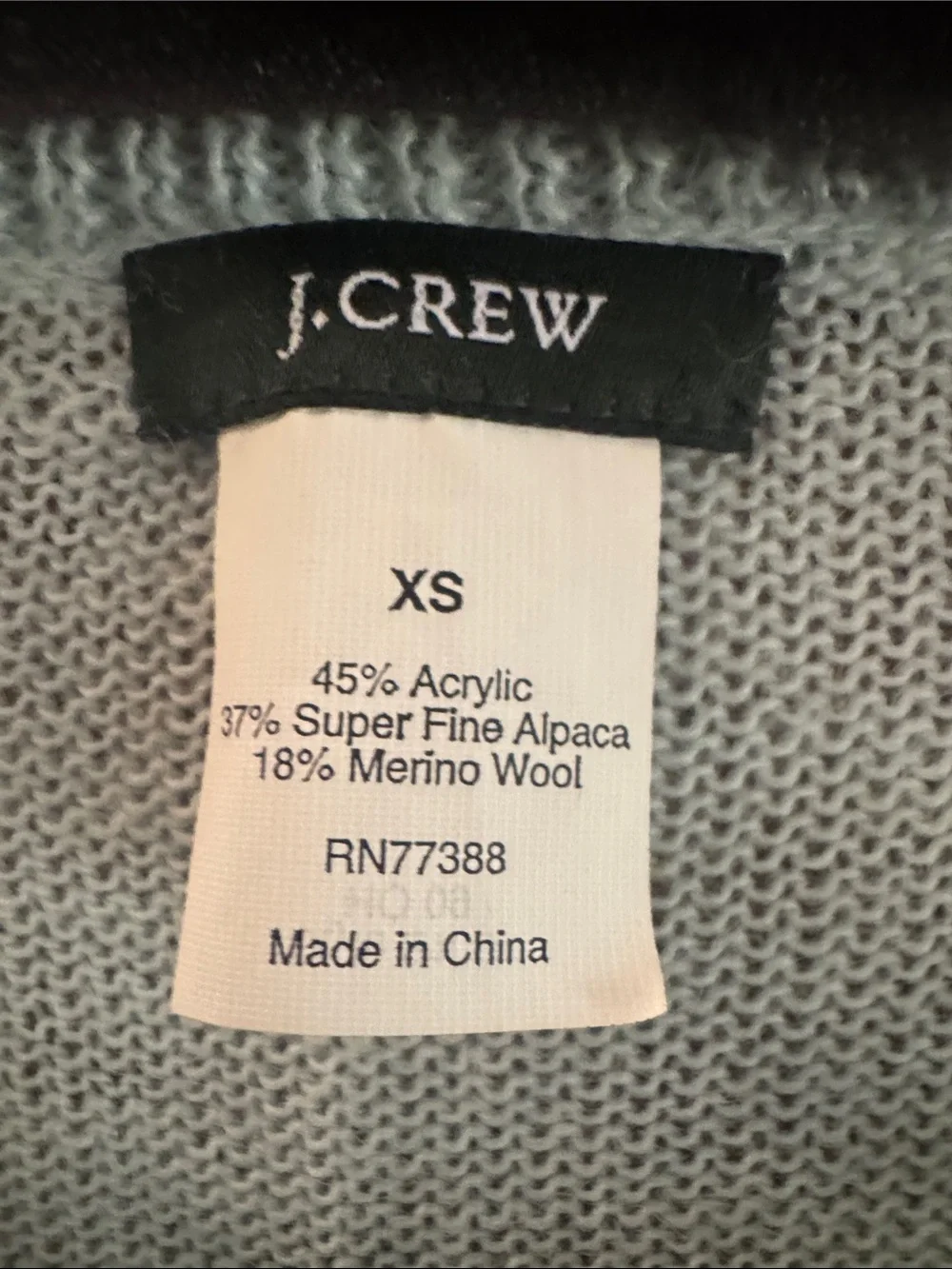 J. Crew Light Mint Crewneck Button Cardigan